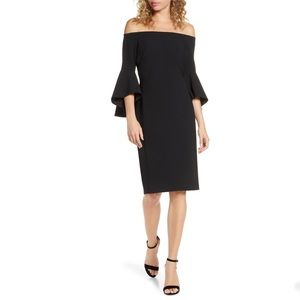 Chelsea28 off the shoulder cocktail dress black size 8